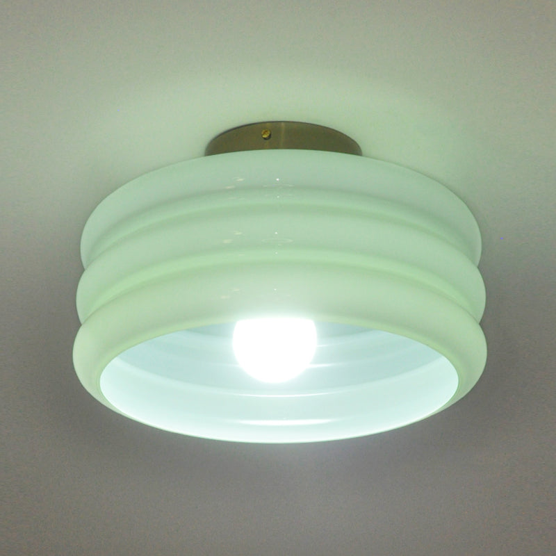 Glass Shade Semi Flush Mount Modern Cylinder Shade Semi-Flush Mount for Bedroom