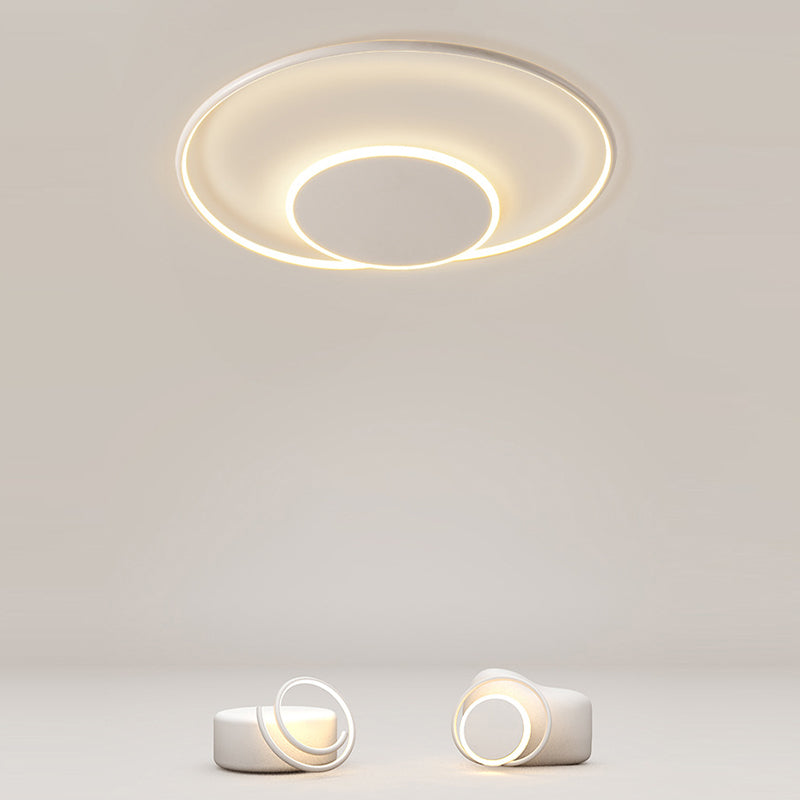 Unique Shape Flush Lighting Modern Metal 2 Lights Flush Mount Lighting