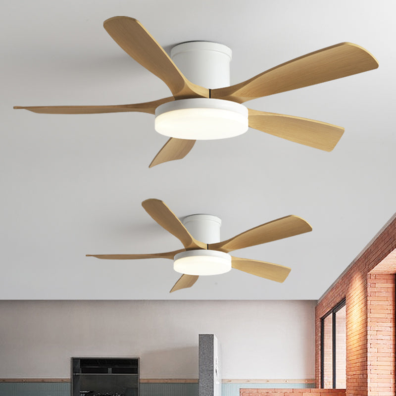 Simplicity 5-Blade Ceiling Fan Lighting in Burly Wood for Dining Room