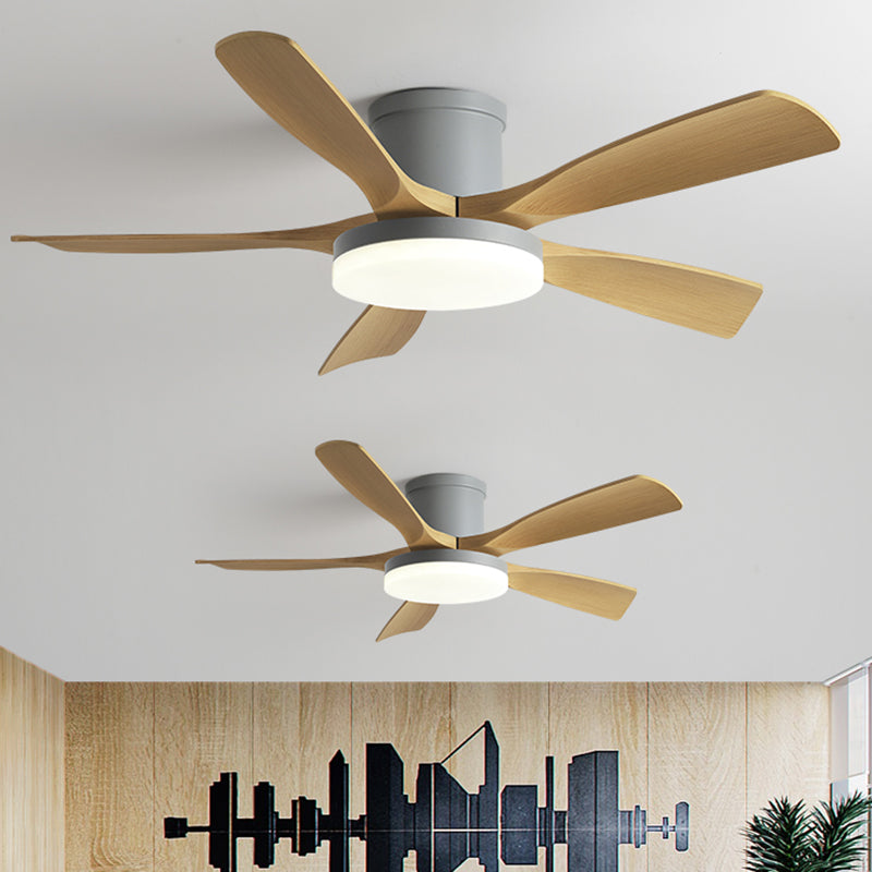 Simplicity 5-Blade Ceiling Fan Lighting in Burly Wood for Dining Room