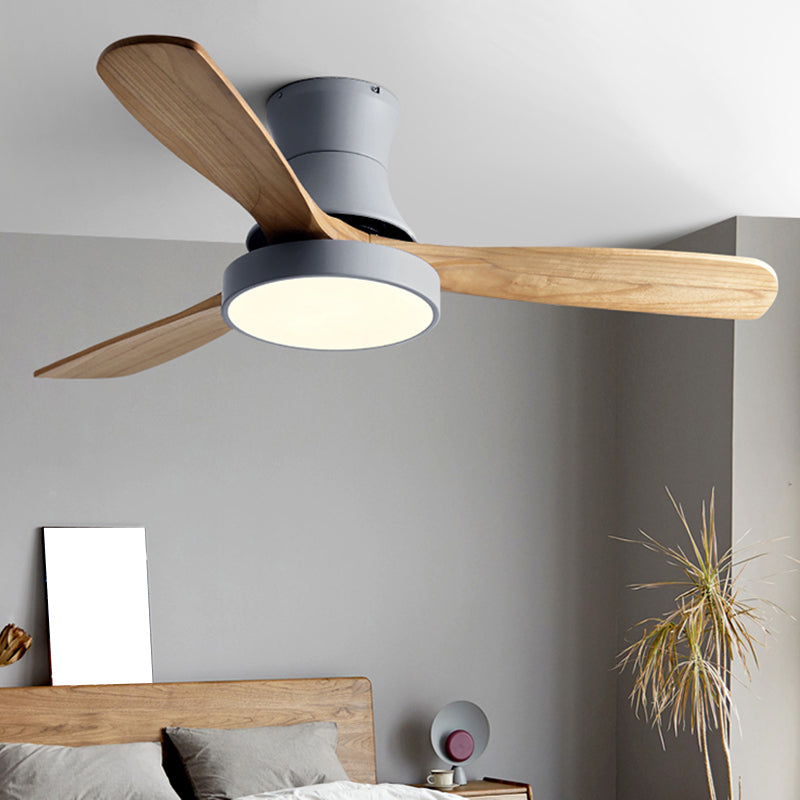 Simplicity LED Ceiling Fan Lighting with Wood Blade for Dining Room