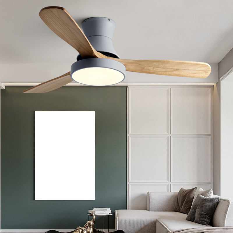 Simplicity LED Ceiling Fan Lighting with Wood Blade for Dining Room