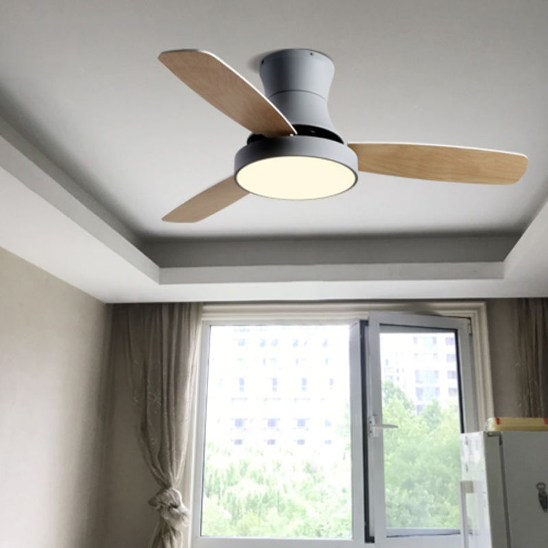 Simplicity LED Ceiling Fan Lighting with Wood Blade for Dining Room