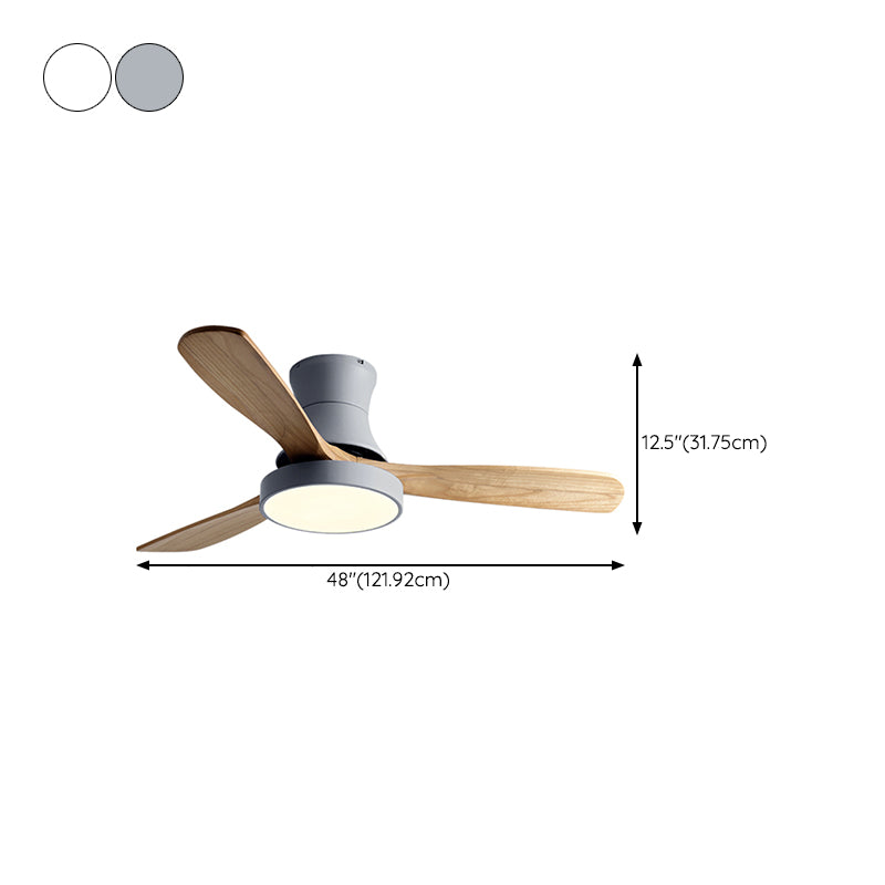 Simplicity LED Ceiling Fan Lighting with Wood Blade for Dining Room