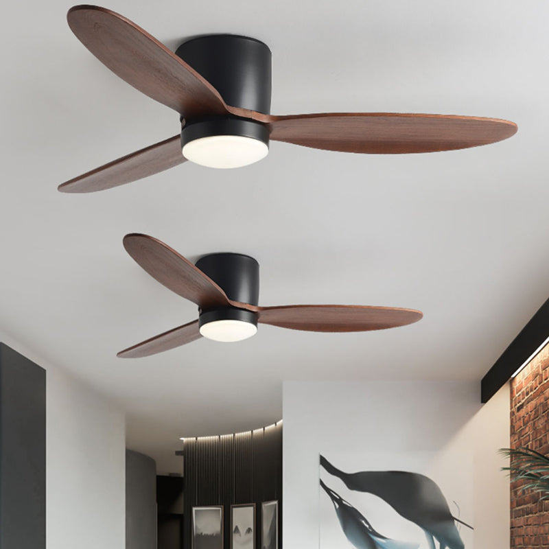 Simplicity LED Ceiling Fan Lighting with Wood for Dining Room