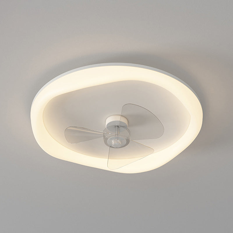 Modernism Single White Finish LED Unique Acrylic Ceiling Fan Light