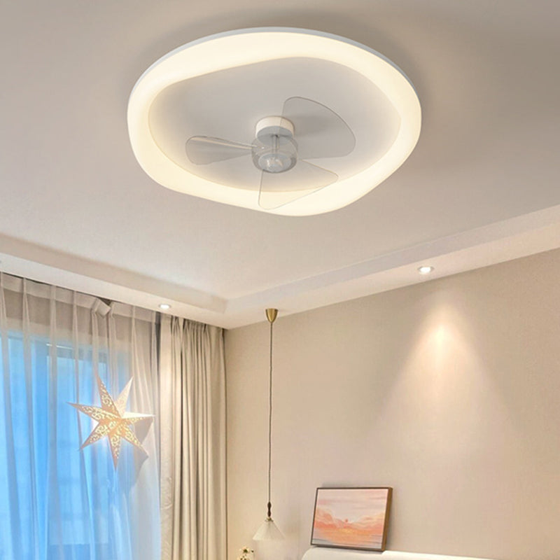 Modernism Single White Finish LED Unique Acrylic Ceiling Fan Light