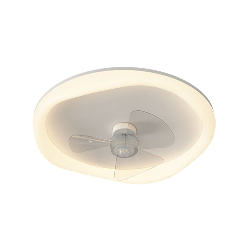 Modernism Single White Finish LED Unique Acrylic Ceiling Fan Light