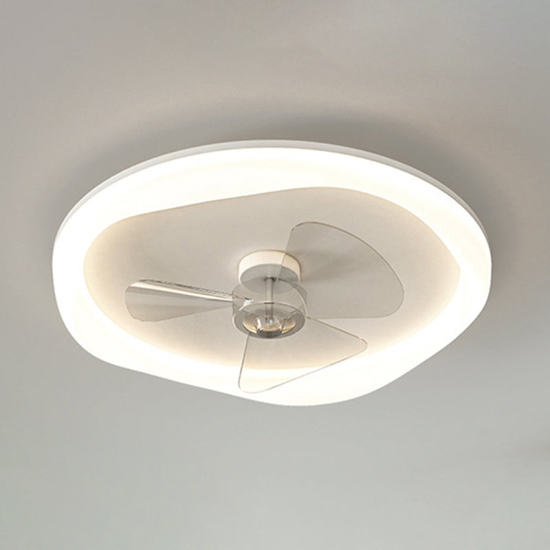 Modernism Single White Finish LED Unique Acrylic Ceiling Fan Light