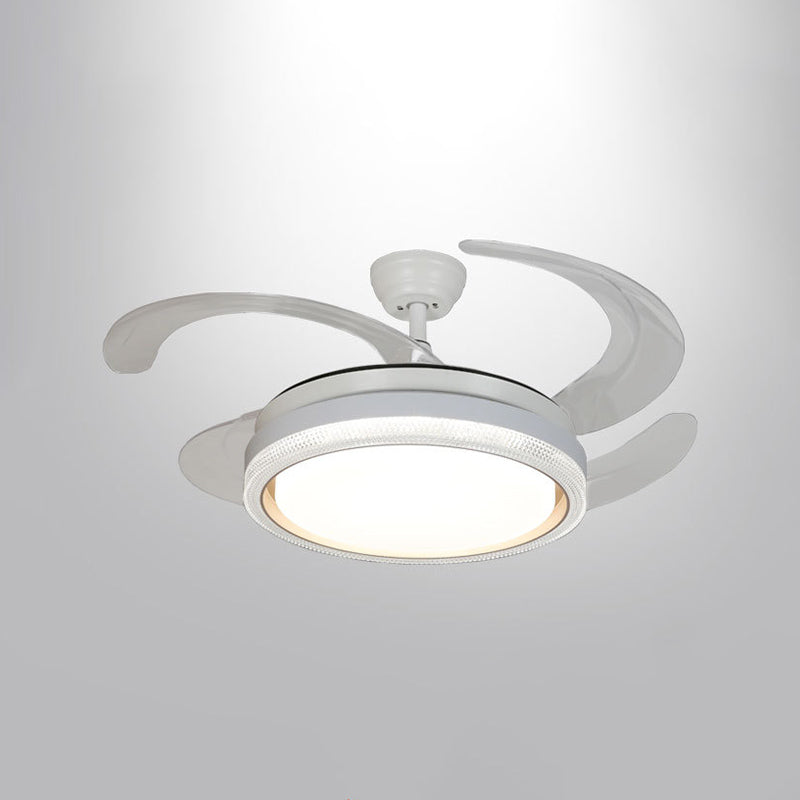 Modern Drum Shape Ceiling Fan Light in Gold LED Fan Lighting Fixture