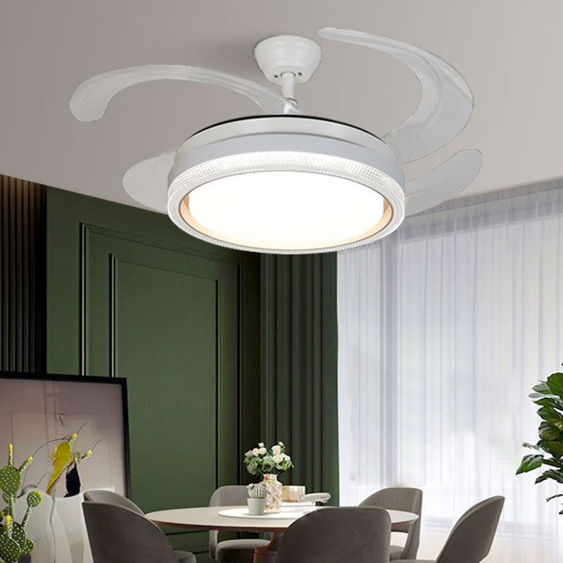 Modern Drum Shape Ceiling Fan Light in Gold LED Fan Lighting Fixture