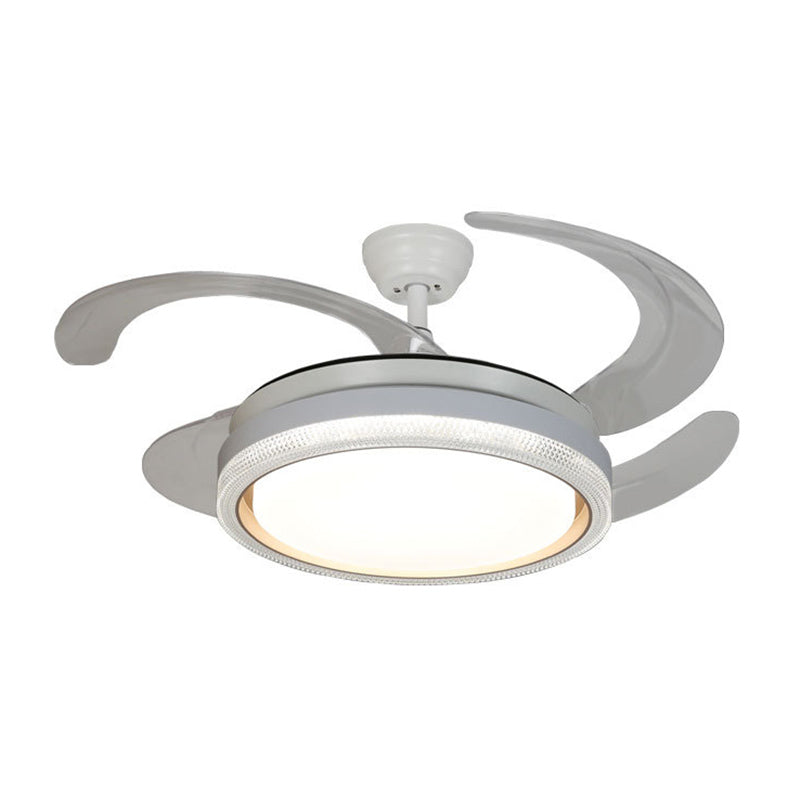 Modern Drum Shape Ceiling Fan Light in Gold LED Fan Lighting Fixture