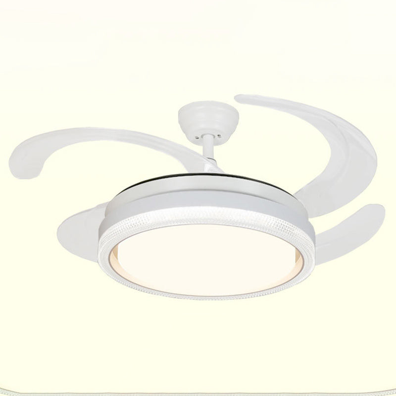 Modern Drum Shape Ceiling Fan Light in Gold LED Fan Lighting Fixture