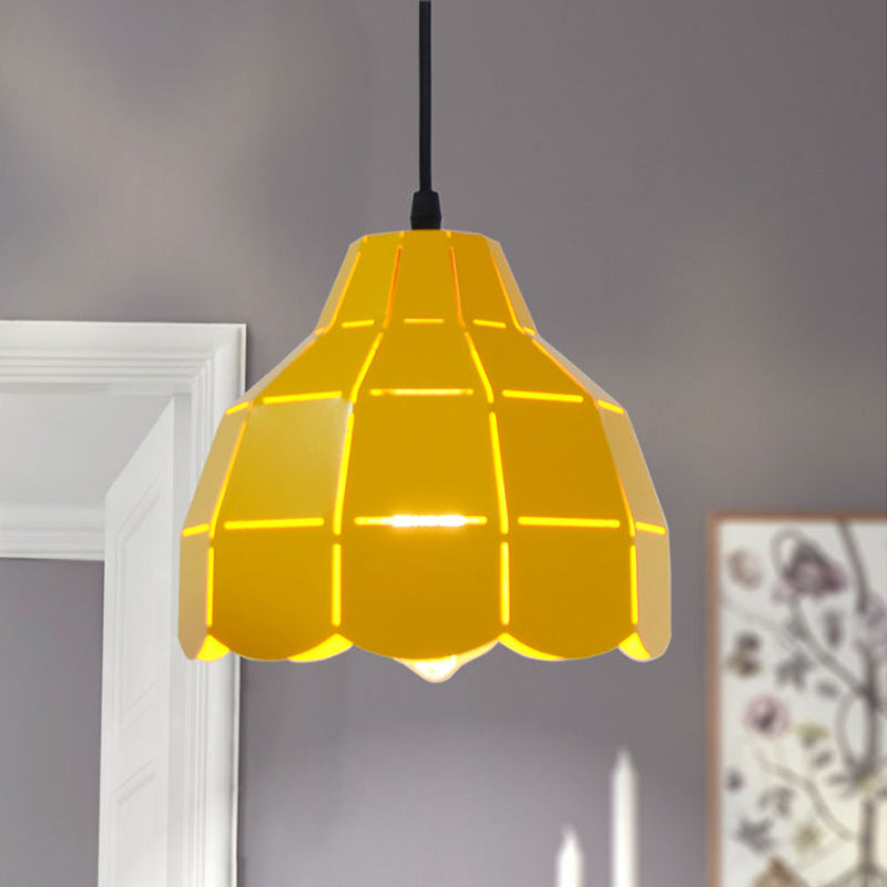 Pinage rose / blanc / noir Dome Plafond Pendant Light Modernisme 1 Métal léger Kit de lampe suspendue