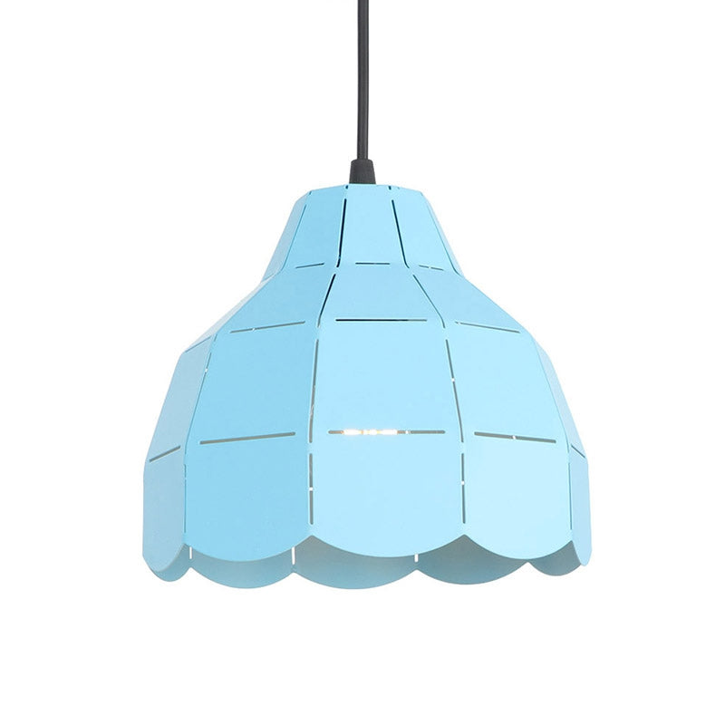 Pinage rose / blanc / noir Dome Plafond Pendant Light Modernisme 1 Métal léger Kit de lampe suspendue