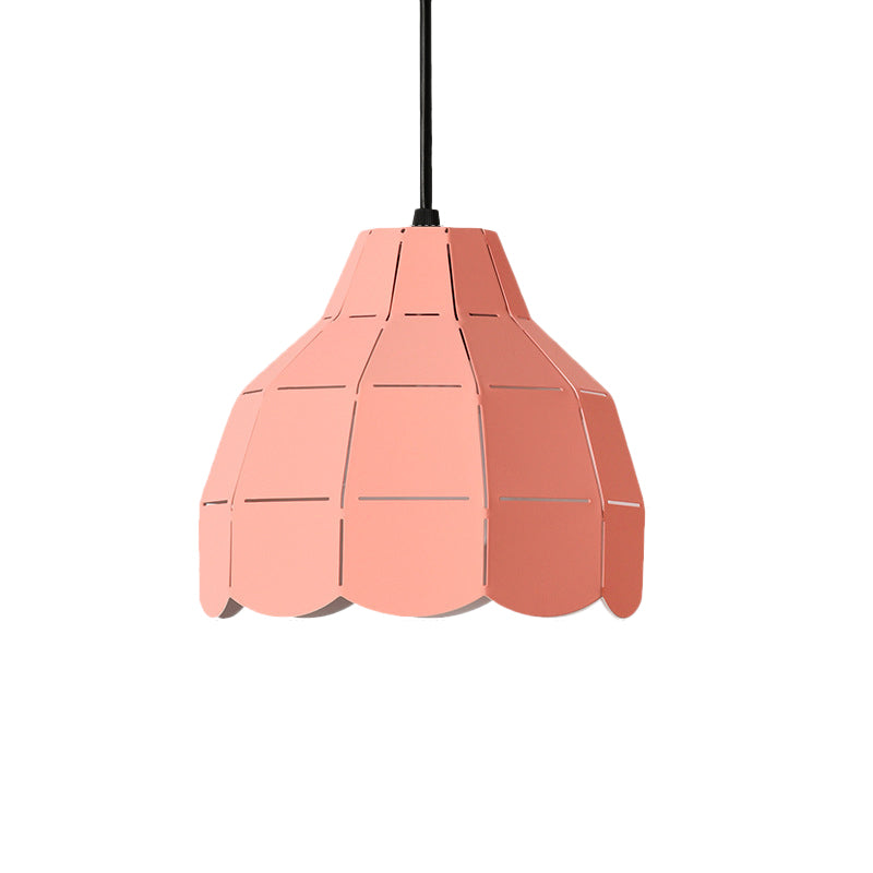 Pinage rose / blanc / noir Dome Plafond Pendant Light Modernisme 1 Métal léger Kit de lampe suspendue