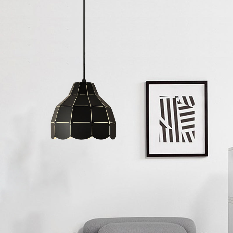 Pinage rose / blanc / noir Dome Plafond Pendant Light Modernisme 1 Métal léger Kit de lampe suspendue