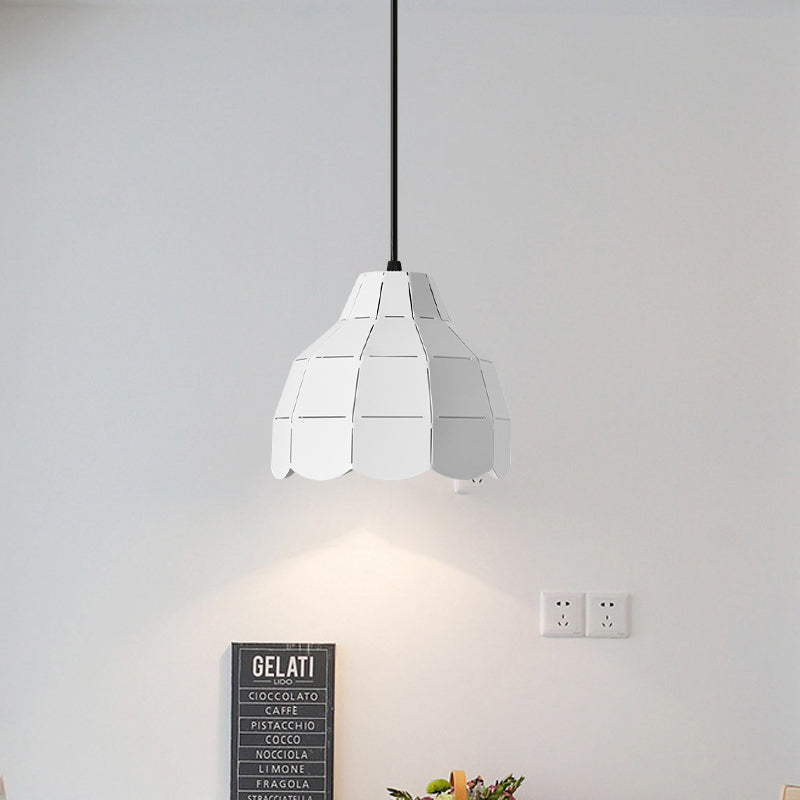 Pinage rose / blanc / noir Dome Plafond Pendant Light Modernisme 1 Métal léger Kit de lampe suspendue