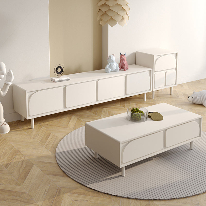 Contemporary TV Stand Console White Media Console for Living Room