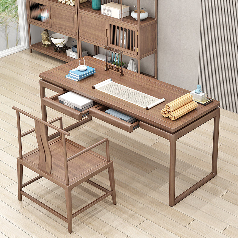 Solid Wood Bedroom Office Desk Rectangular Sled Base Writing Desk