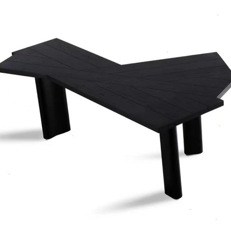 Contemporary Style Office Laptop Table Wooden Writing Desk in Black