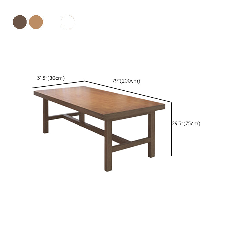 Living Room Solid Wood Table Rectangular Brown Office Desk,29.5-inch High