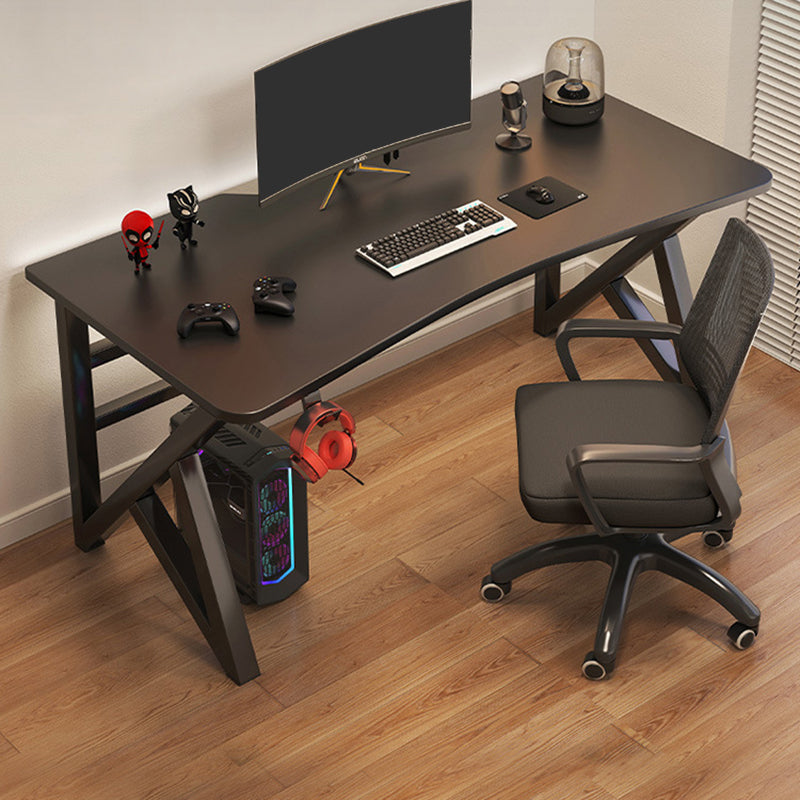 Contemporary Rectangle Office Desk Wooden Computer Desk with Metal Base