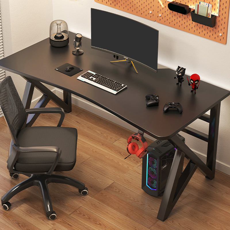 Contemporary Rectangle Office Desk Wooden Computer Desk with Metal Base