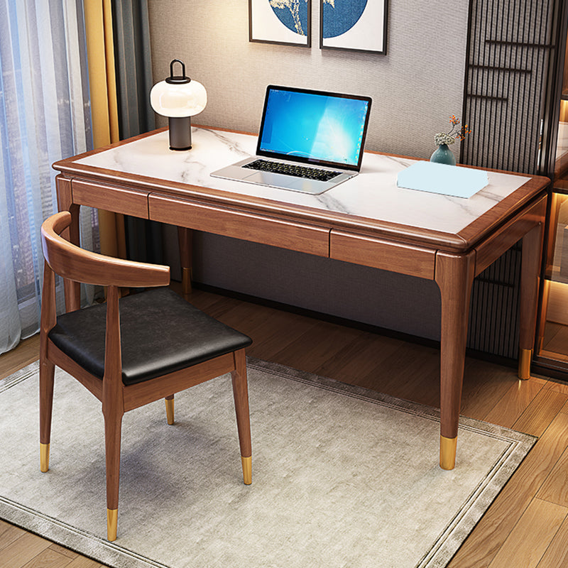 Rectangular Shaped Office Laptop Table Stone Writing Desk for Home