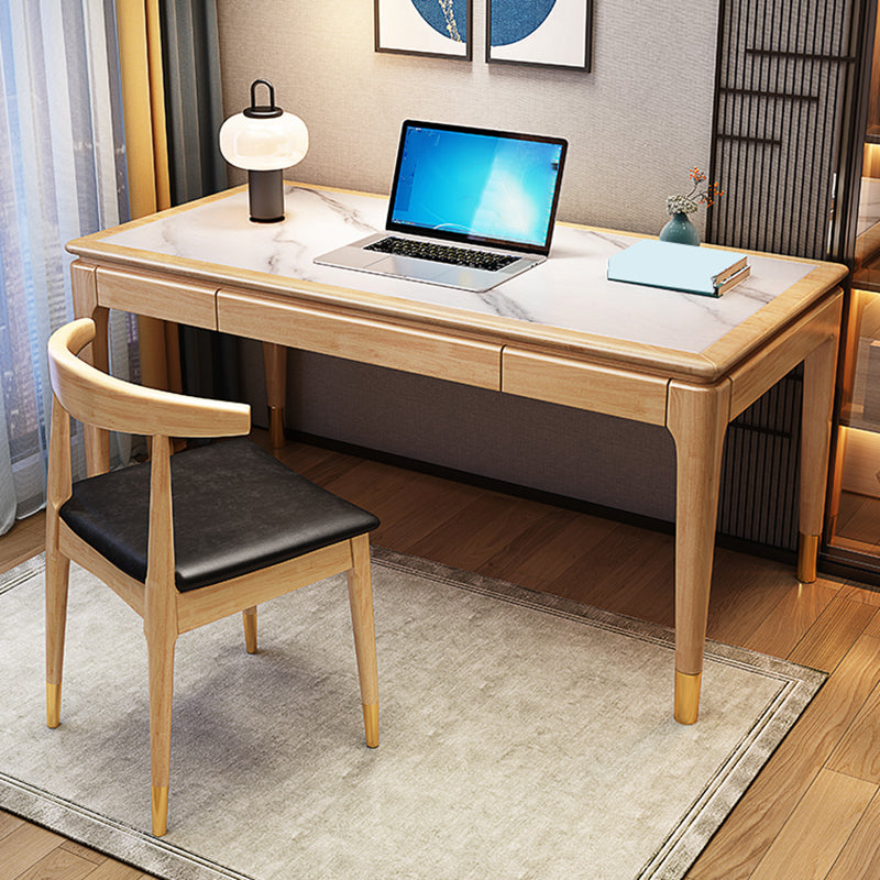 Rectangular Shaped Office Laptop Table Stone Writing Desk for Home