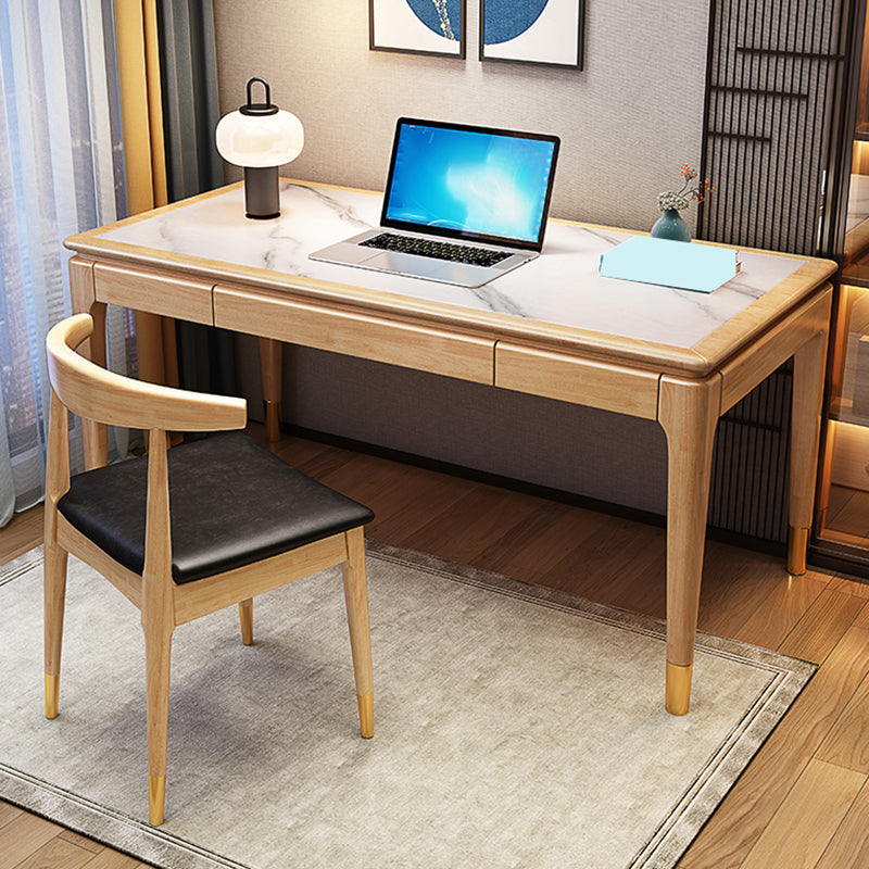 Rectangular Shaped Office Laptop Table Stone Writing Desk for Home