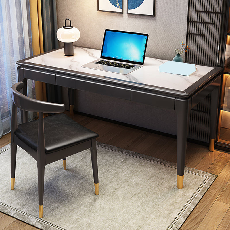 Rectangular Shaped Office Laptop Table Stone Writing Desk for Home