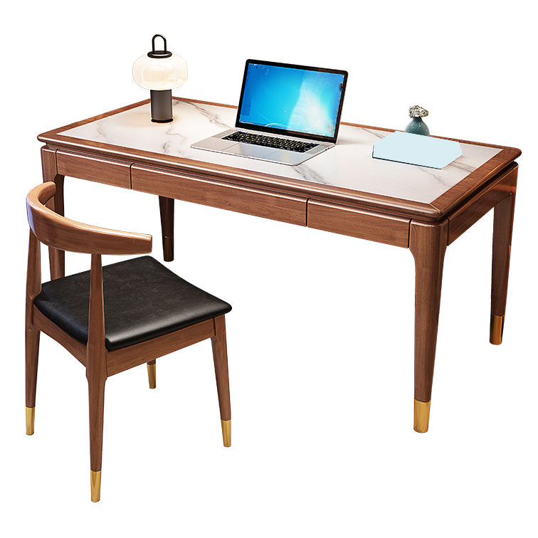 Rectangular Shaped Office Laptop Table Stone Writing Desk for Home