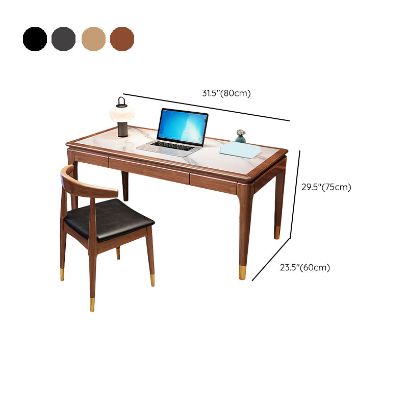 Rectangular Shaped Office Laptop Table Stone Writing Desk for Home