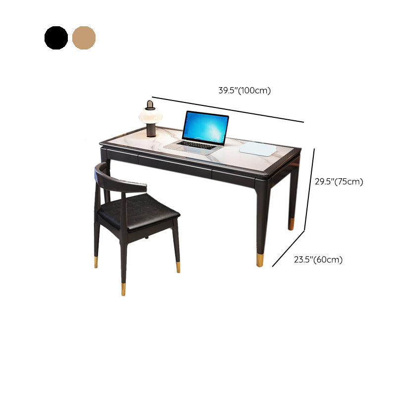 Rectangular Shaped Office Laptop Table Stone Writing Desk for Home