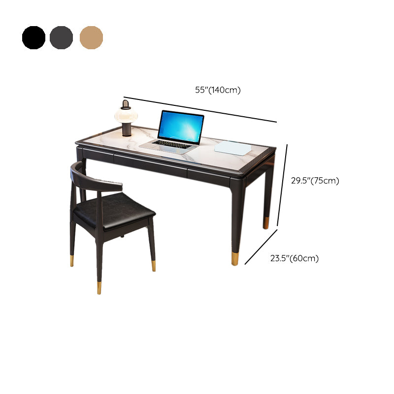 Rectangular Shaped Office Laptop Table Stone Writing Desk for Home