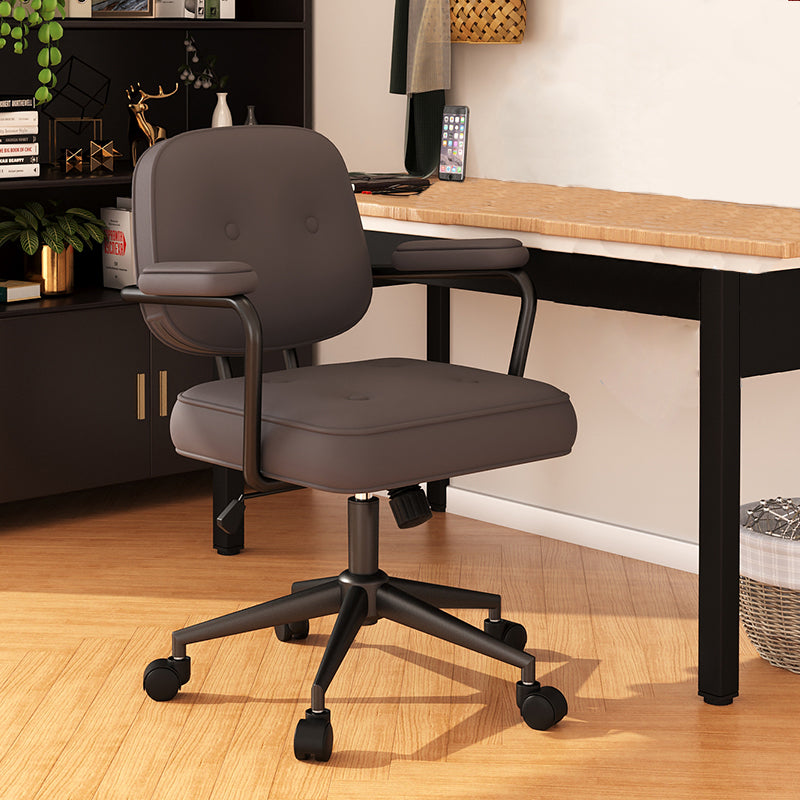 Contemporary Arm Office Chair Desk Chair with Wheels for Bedroom