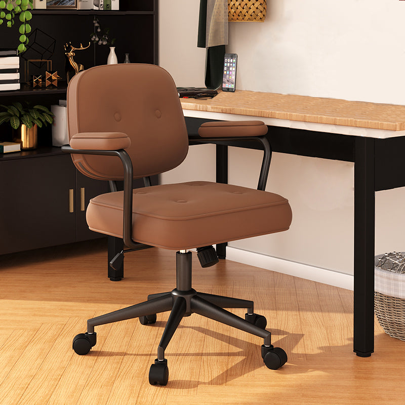 Contemporary Arm Office Chair Desk Chair with Wheels for Bedroom