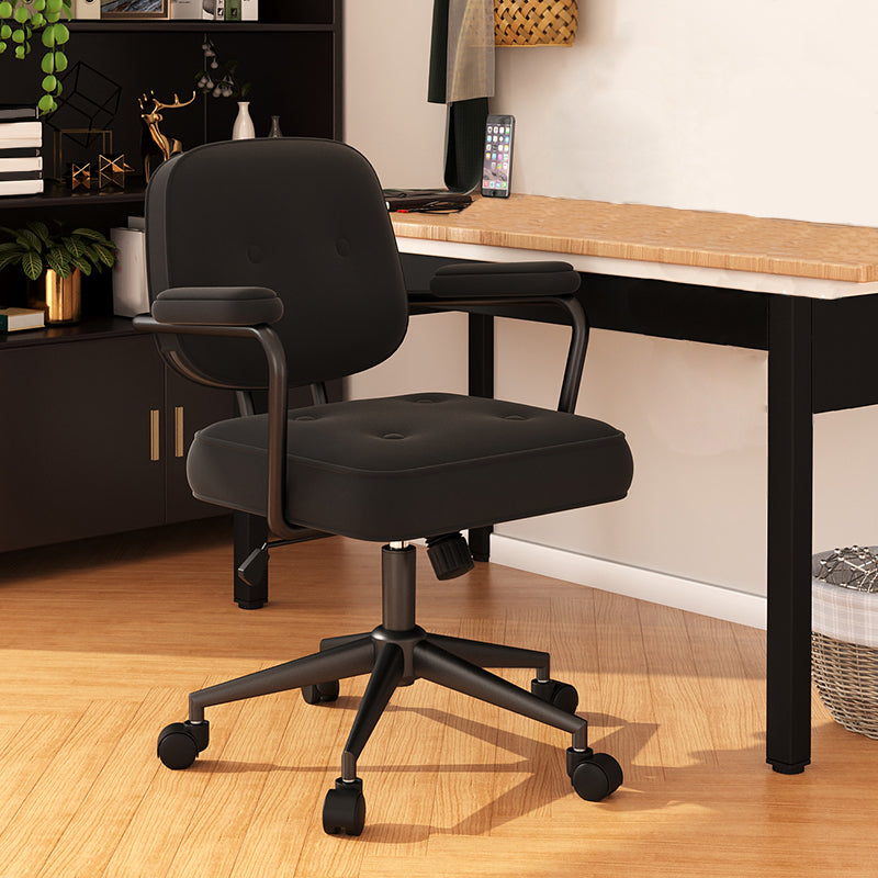 Contemporary Arm Office Chair Desk Chair with Wheels for Bedroom