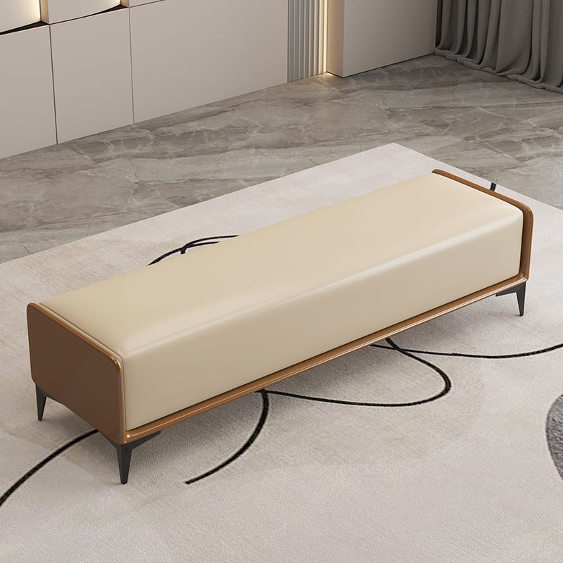 Rectangle Bedroom Bench Modern Seating Bench with Upholstered and Metal Legs