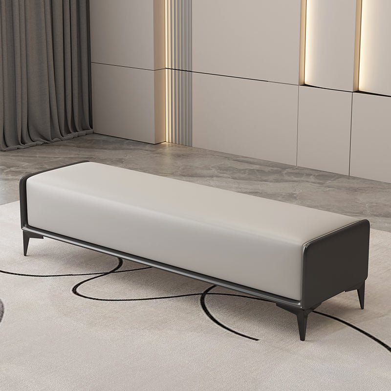 Rectangle Bedroom Bench Modern Seating Bench with Upholstered and Metal Legs