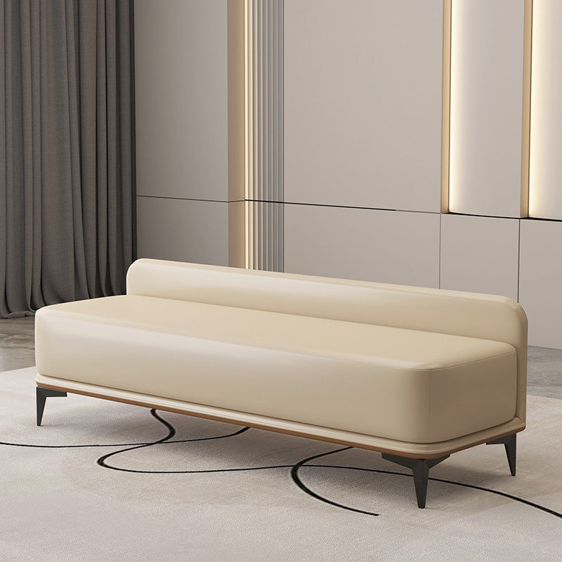 Rectangle Bedroom Bench Modern Seating Bench with Upholstered and Metal Legs