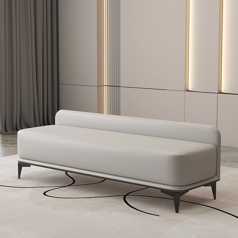 Rectangle Bedroom Bench Modern Seating Bench with Upholstered and Metal Legs