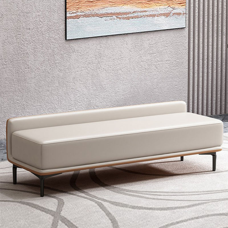 Rectangle Bedroom Bench Modern Seating Bench with Upholstered and Metal Legs