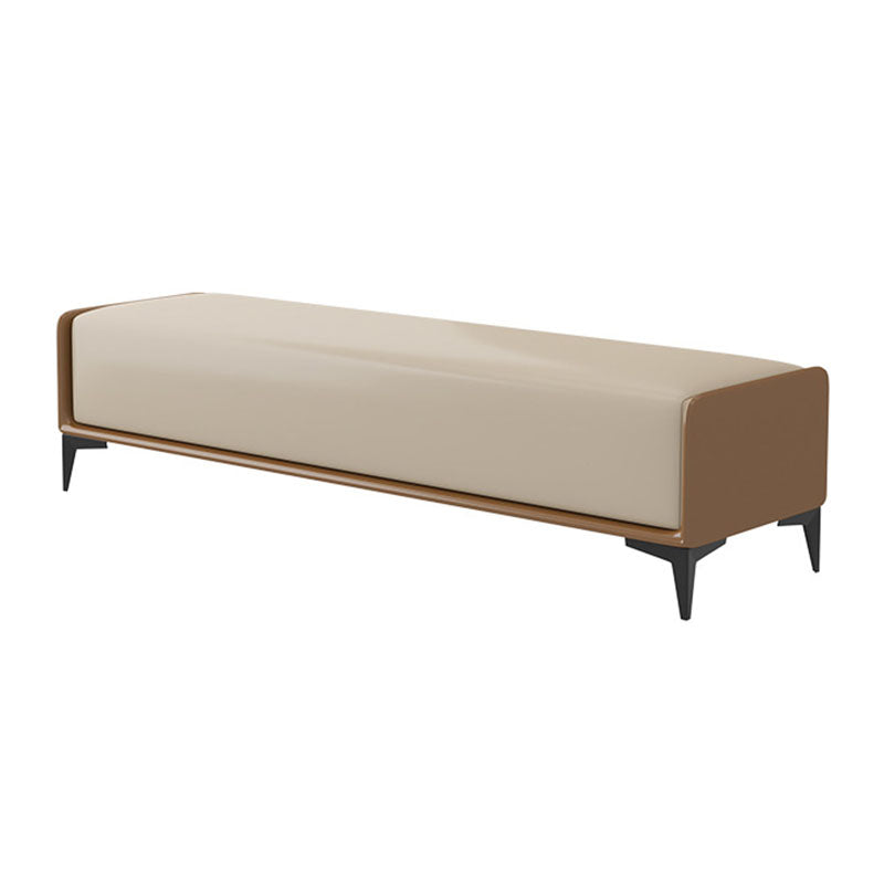 Rectangle Bedroom Bench Modern Seating Bench with Upholstered and Metal Legs