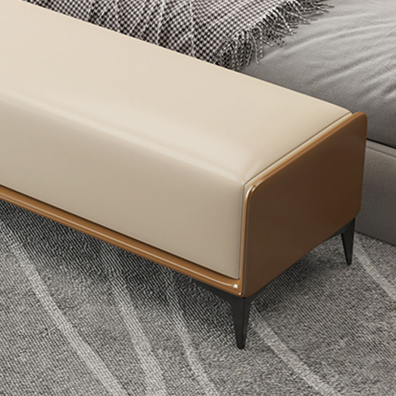 Rectangle Bedroom Bench Modern Seating Bench with Upholstered and Metal Legs