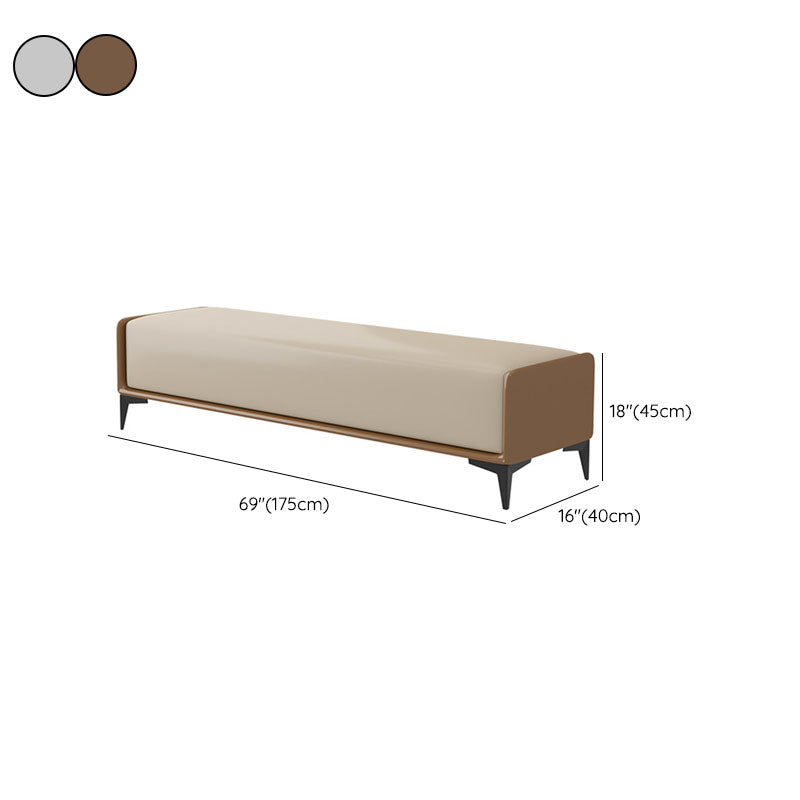 Rectangle Bedroom Bench Modern Seating Bench with Upholstered and Metal Legs