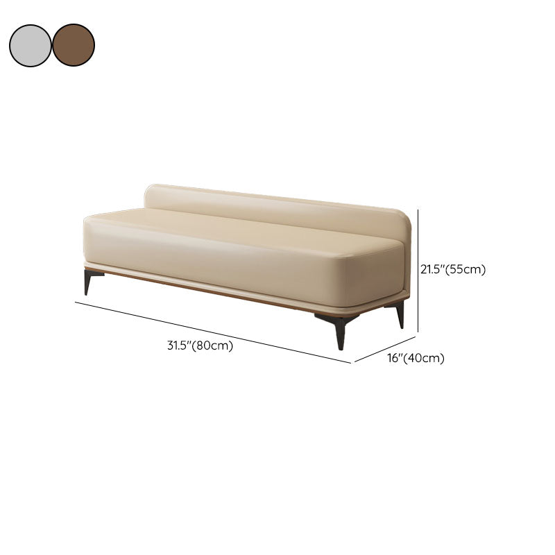 Rectangle Bedroom Bench Modern Seating Bench with Upholstered and Metal Legs