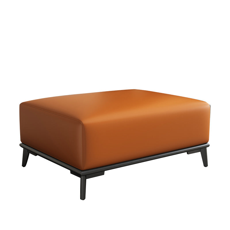 Rectangular Contemporary Ottoman Leather Foot Stool with Legs