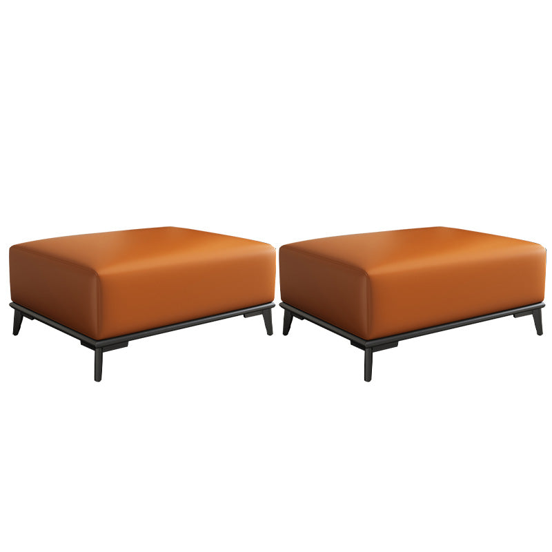 Rectangular Contemporary Ottoman Leather Foot Stool with Legs